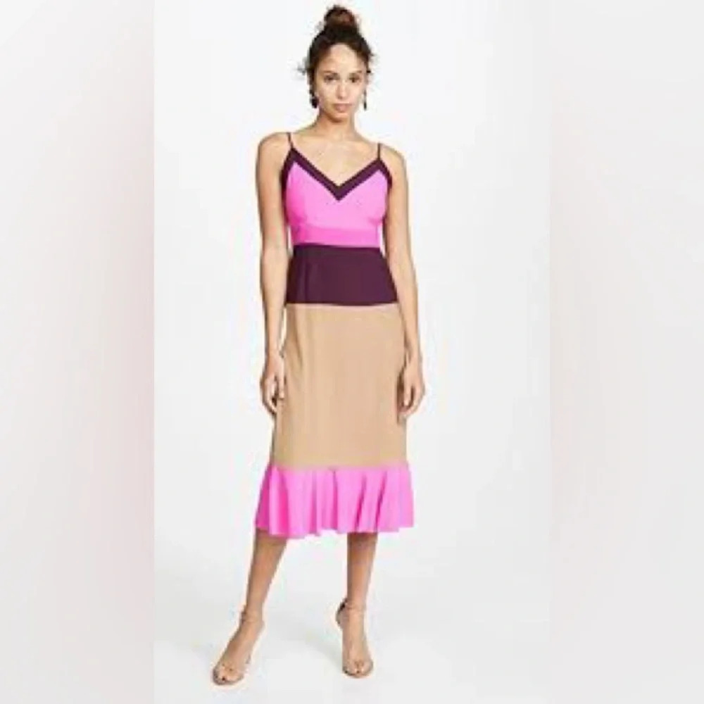 Women’s Silk Le Superbe Sunset Slip Dress Pink Tan Maroon Boho Spring Girly 8